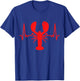 Heartbeat Lobster Enthusiast Seafood Lover T-Shirt - T-Shirt | Royal