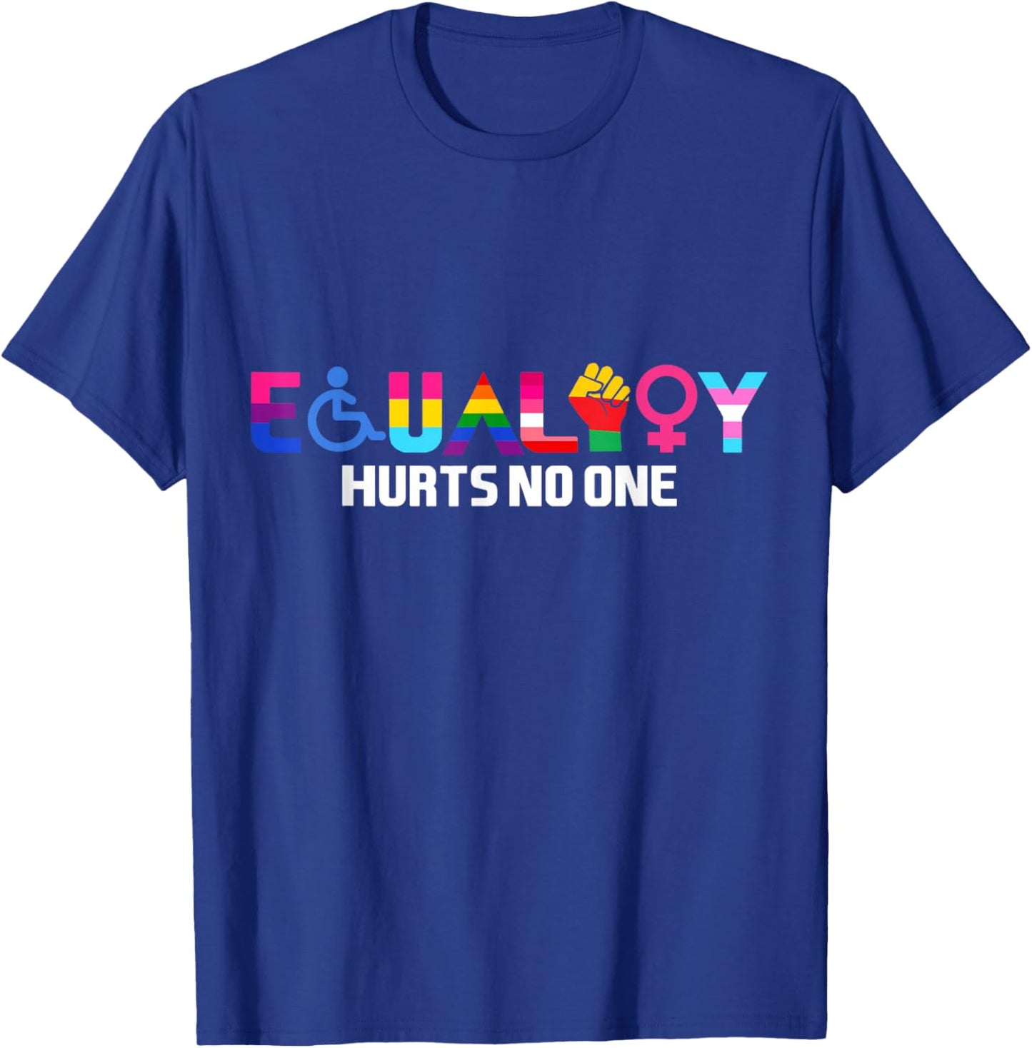 Includes Equality Pride Rainbow Queer Lesbian Gay LGBTQ+ , black T-Shirt - T-Shirt | Royal