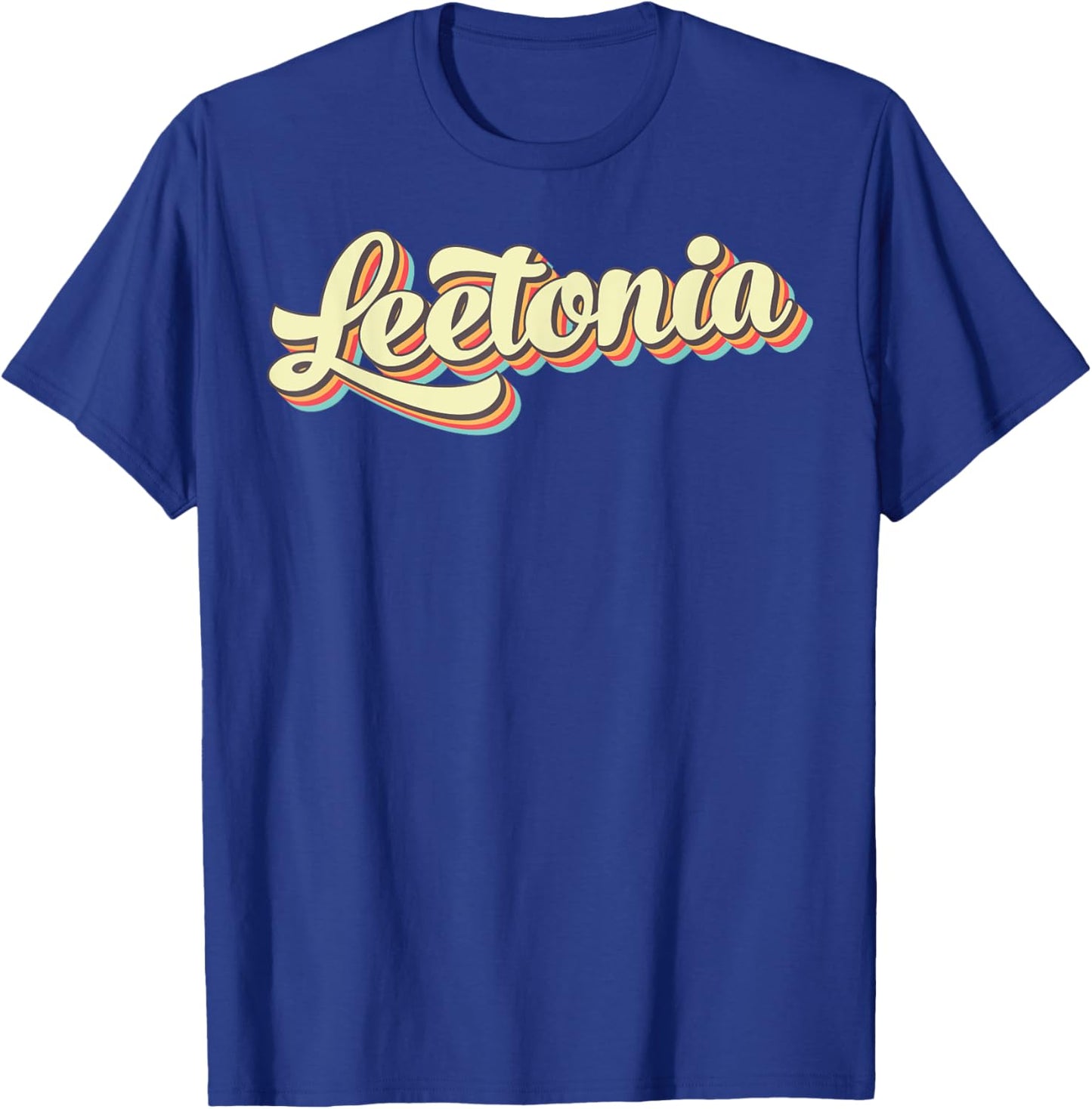 Leetonia Retro Art Baseball Font Vintage T-Shirt - T-Shirt | Royal