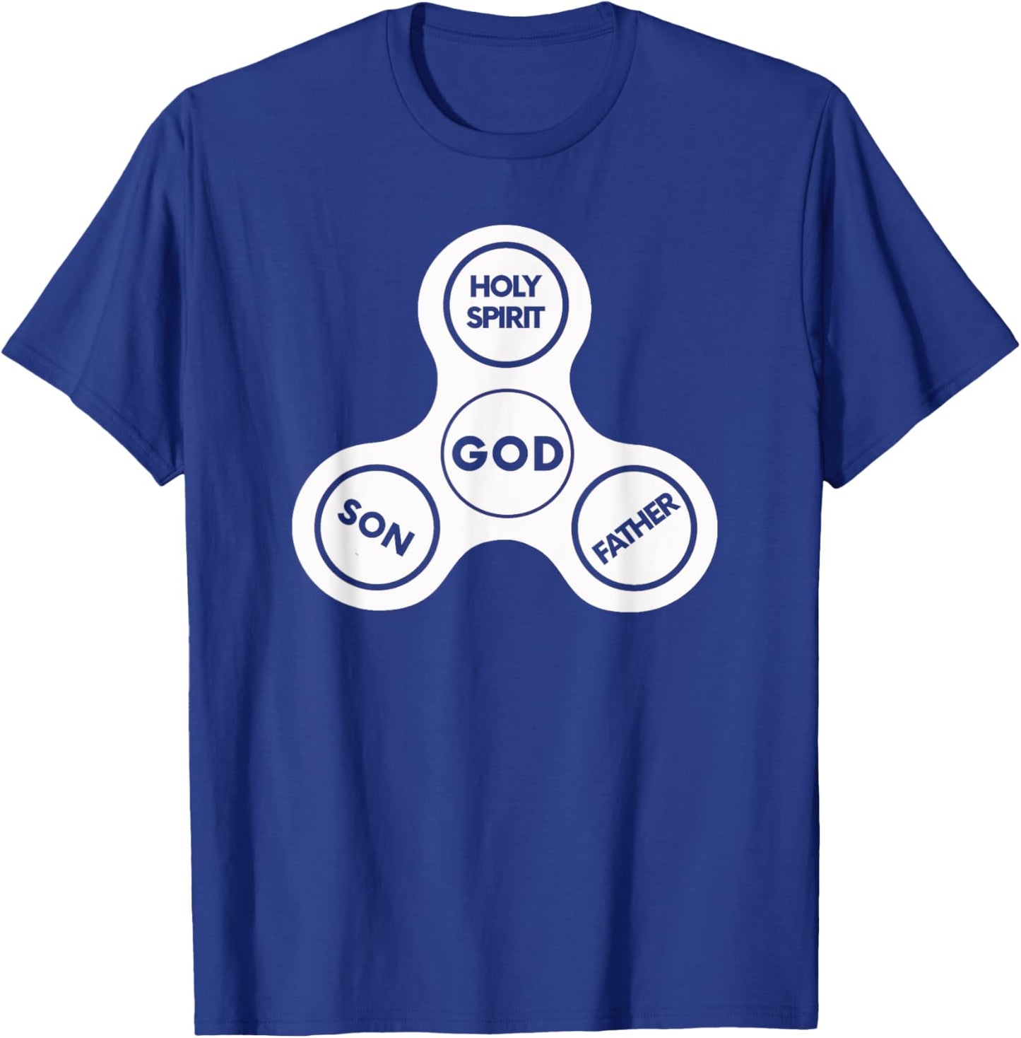 HOLY TRINITY Christian Fun Fidget Spinner God Bible T-Shirt - T-Shirt | Royal