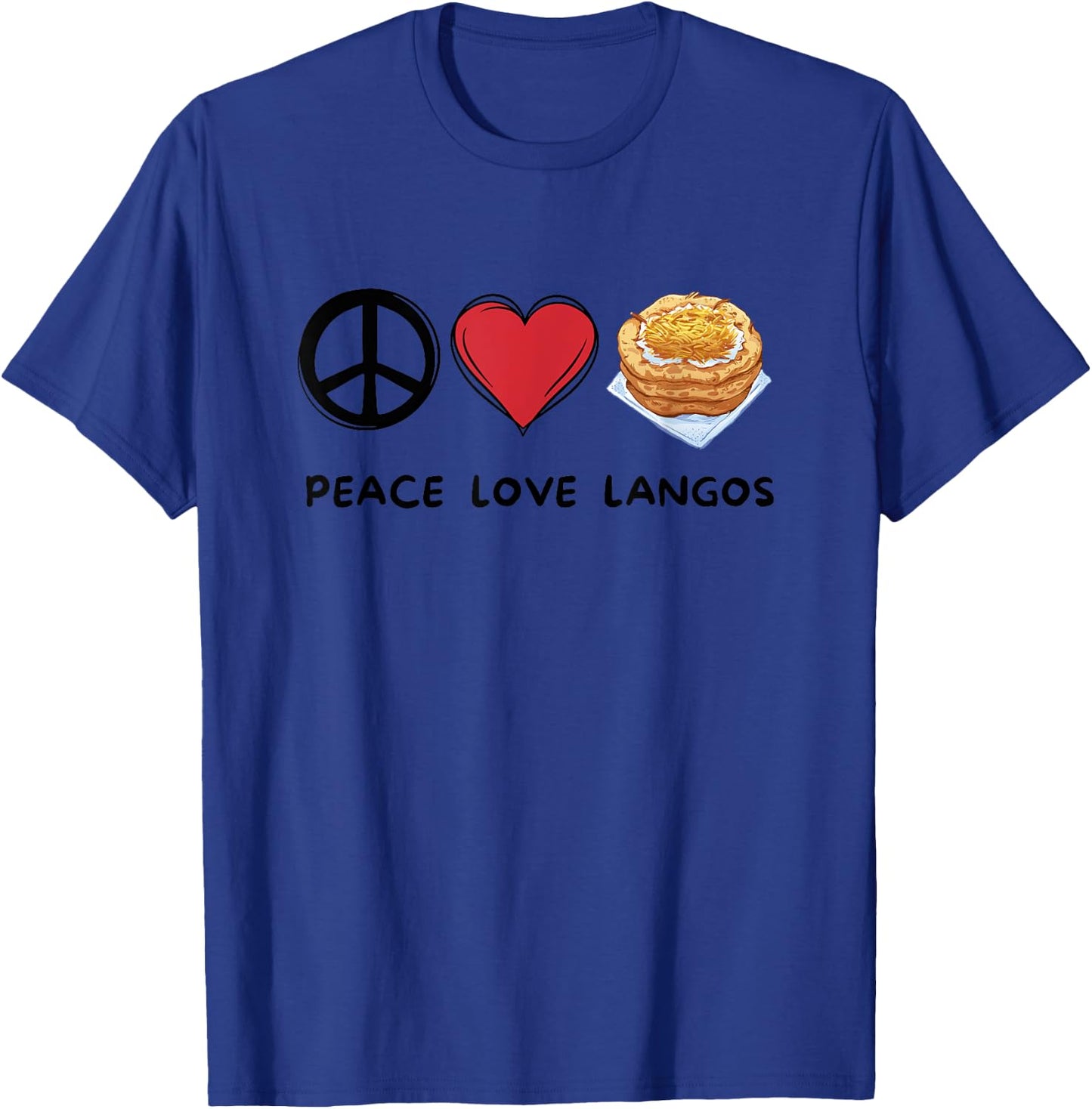 Frieden, Liebe Langos Retro Niedlich Langos Liebhaber Essen Liebhaber T-Shirt - T-Shirt | Royal