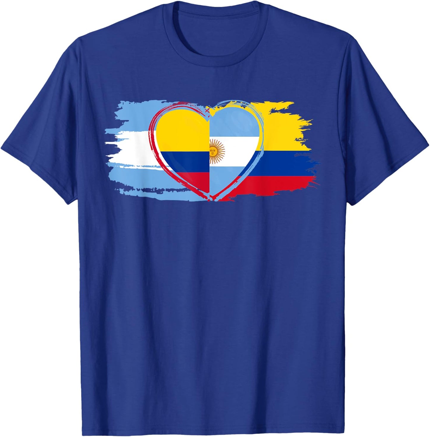 Half Argentinian Half Colombian Flag for football lovers T-Shirt - T-Shirt | Royal