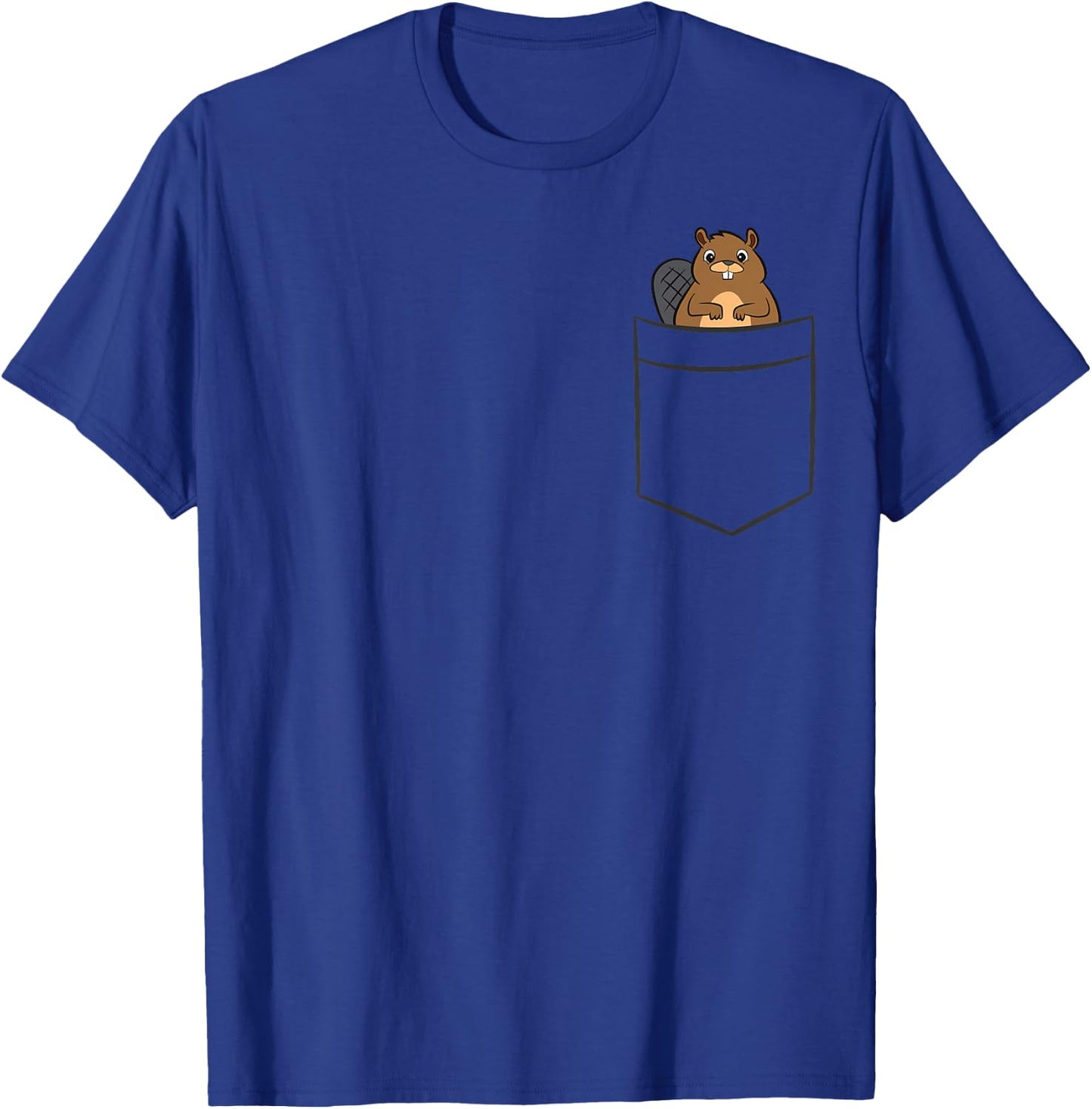 Beaver In The Pocket Cute Pocket Beaver T-Shirt - T-Shirt | Royal