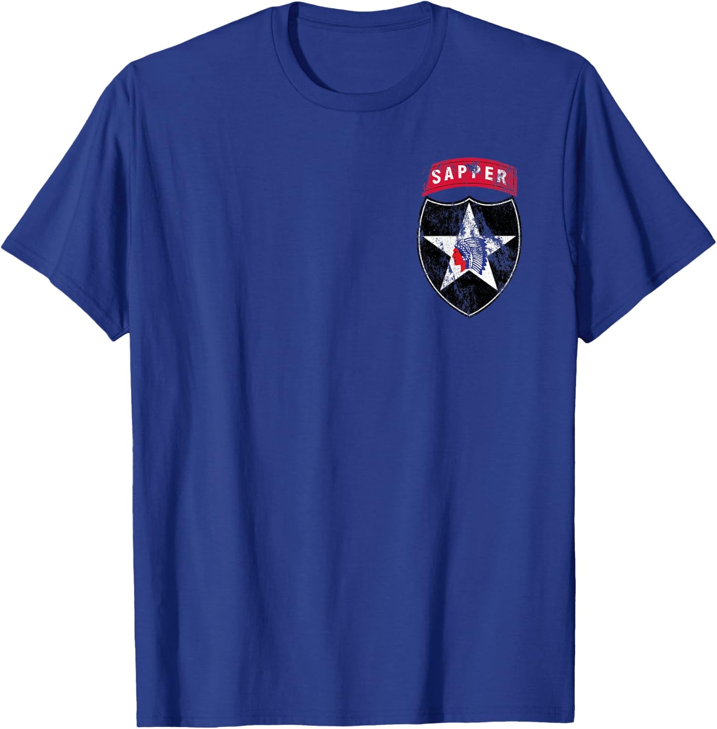2nd Infantry Division Patch with Sapper Tab - 2nd ID Vintage T-Shirt - T-Shirt | Royal