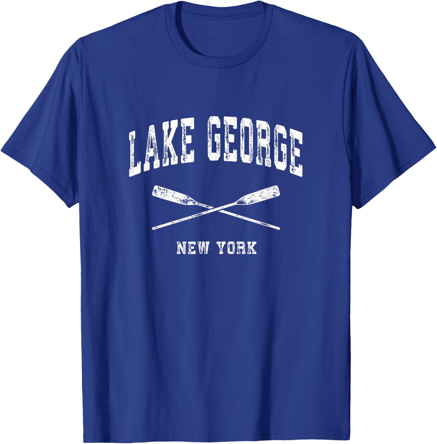 Lake George New York Vintage Nautical Crossed Oars T-Shirt - T-Shirt | Royal