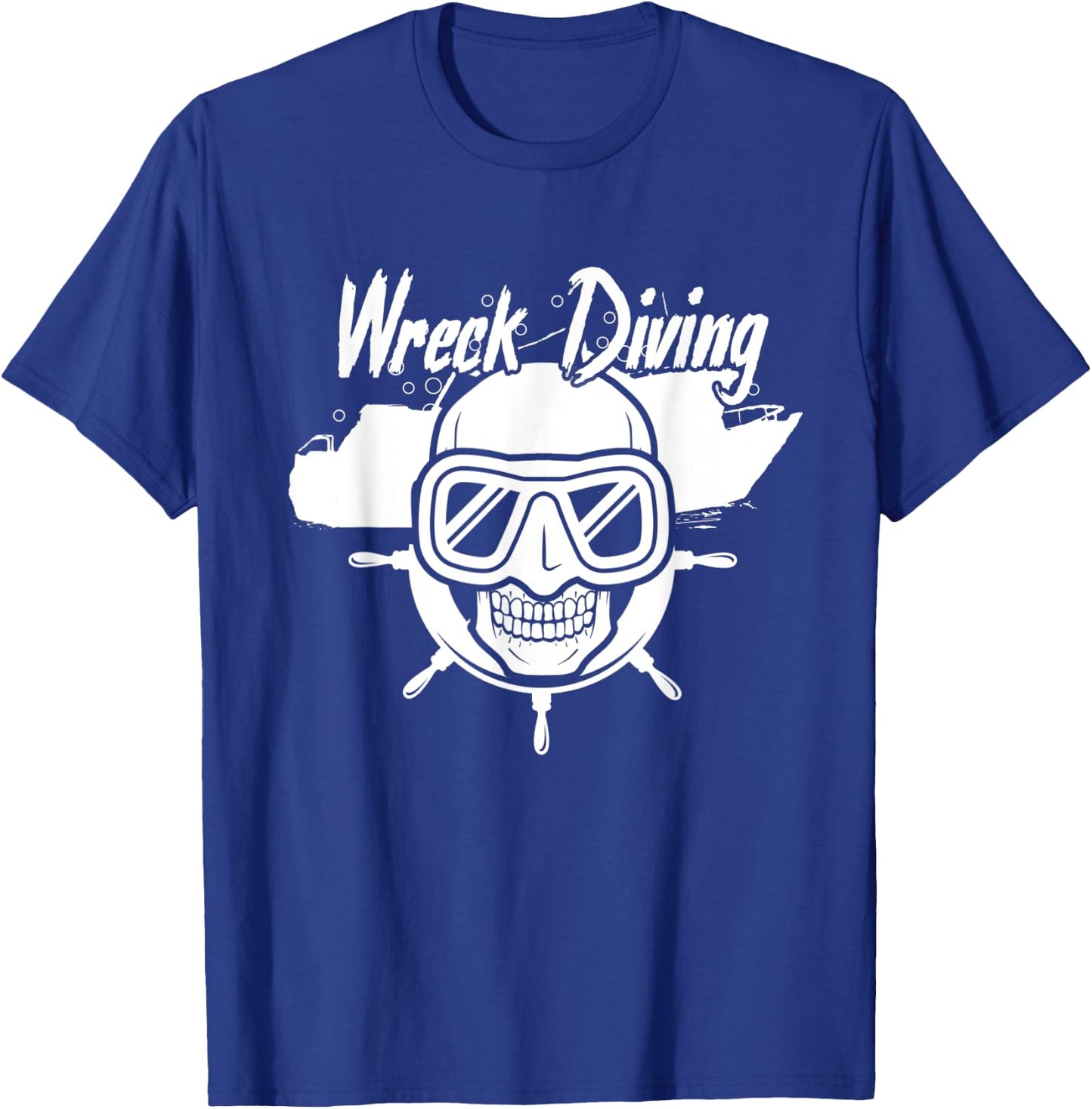 Wreck Diving Ocean Freediving Sea Skull Dive Gift T-Shirt - T-Shirt | Royal