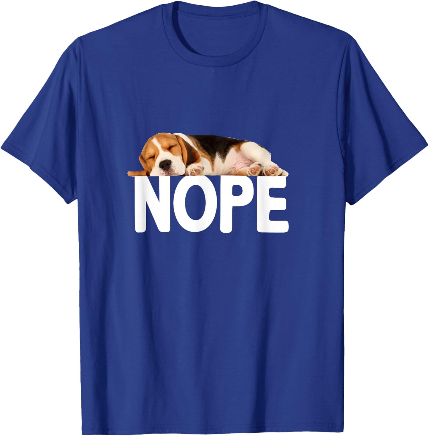 Nope Lazy Beagle T-Shirt - T-Shirt | Royal