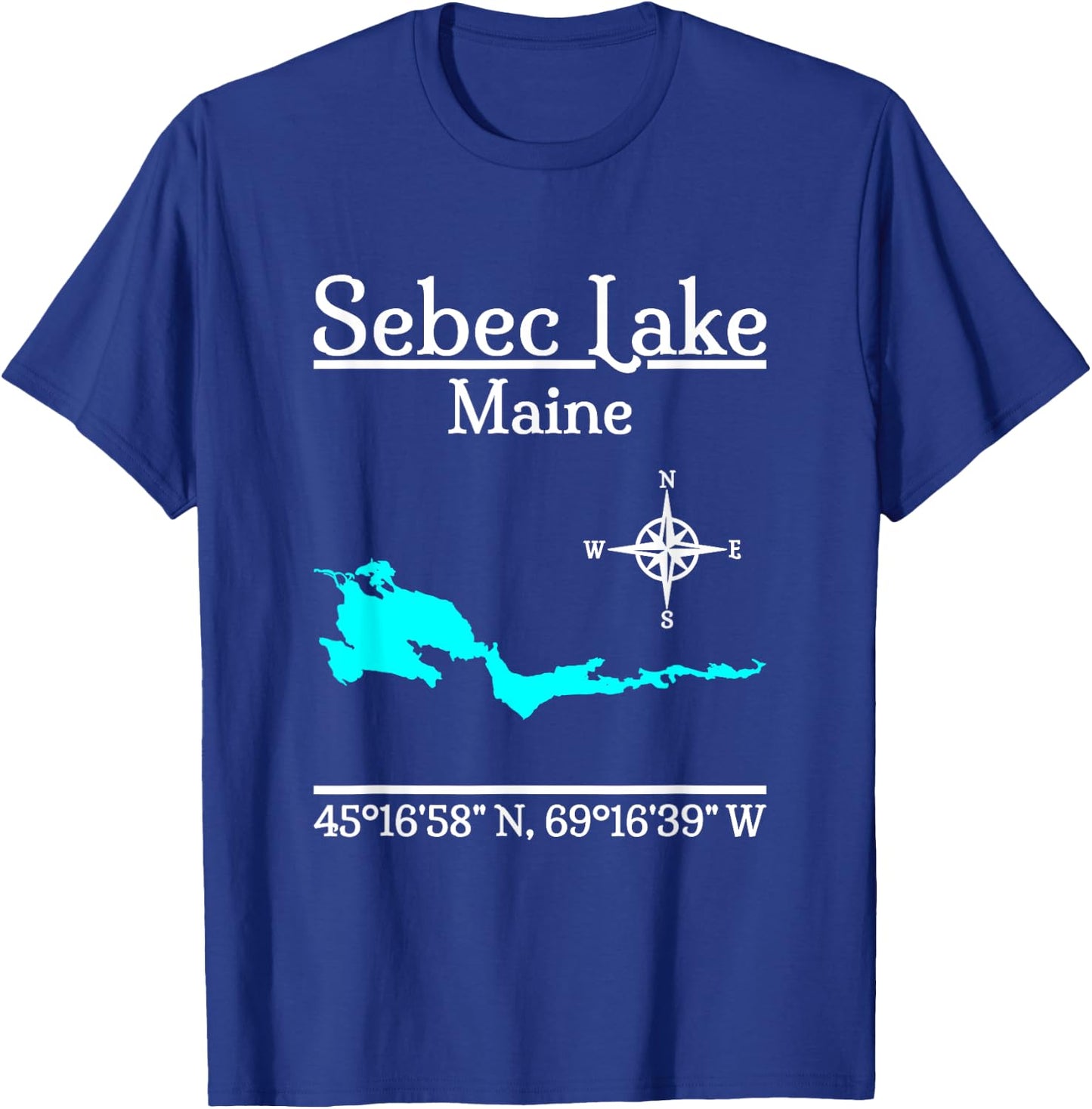 Sebec Lake - Maine T-Shirt - T-Shirt | Royal