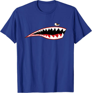 Shark Teeth P-40 Warhawk Nose Art WWII WW2 Airplane Vintage T-Shirt - T-Shirt | Royal