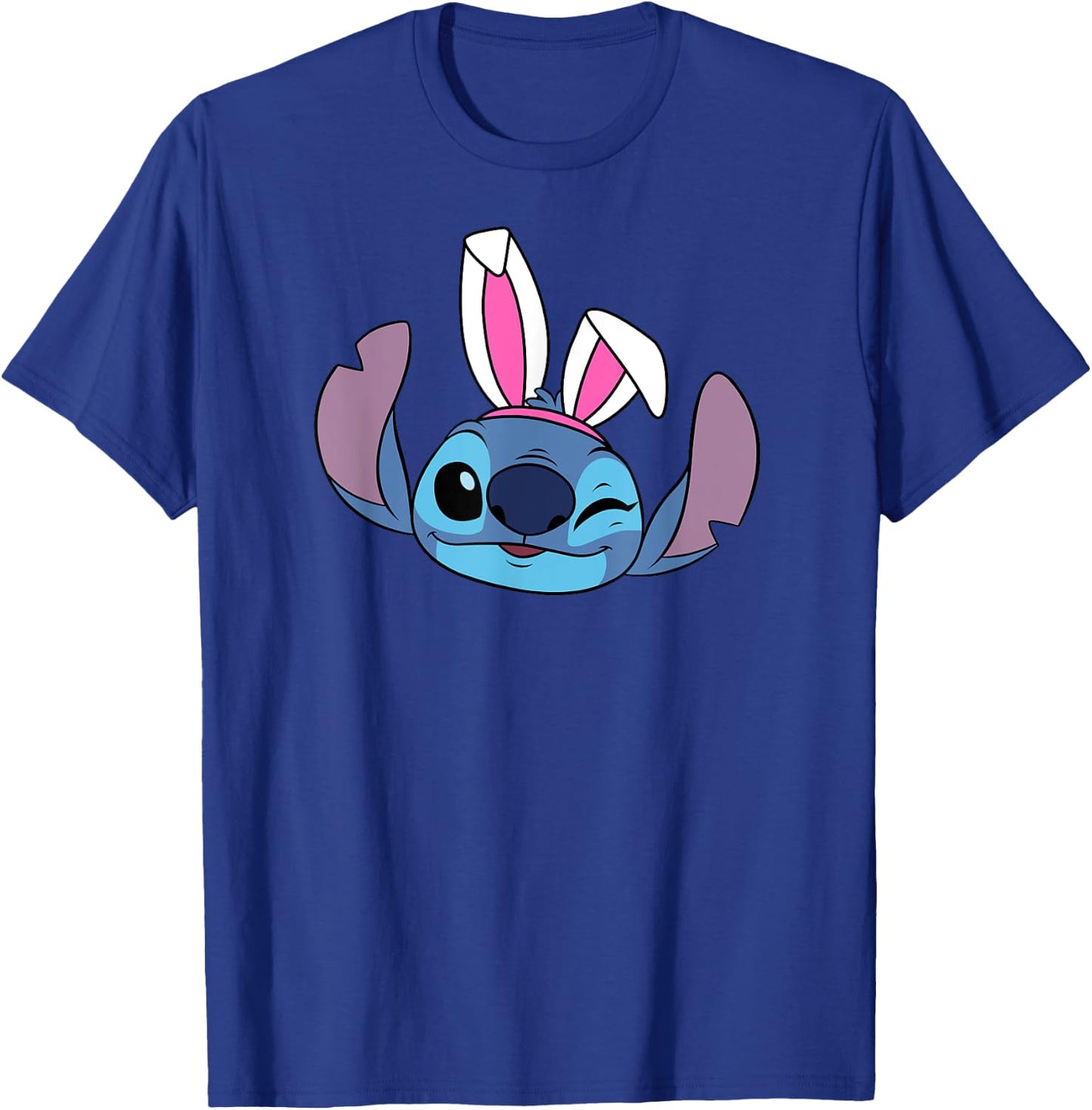 Amazon Essentials Disney Stitch Winking Spring Easter Bunny Ears T-Shirt - T-Shirt | Royal