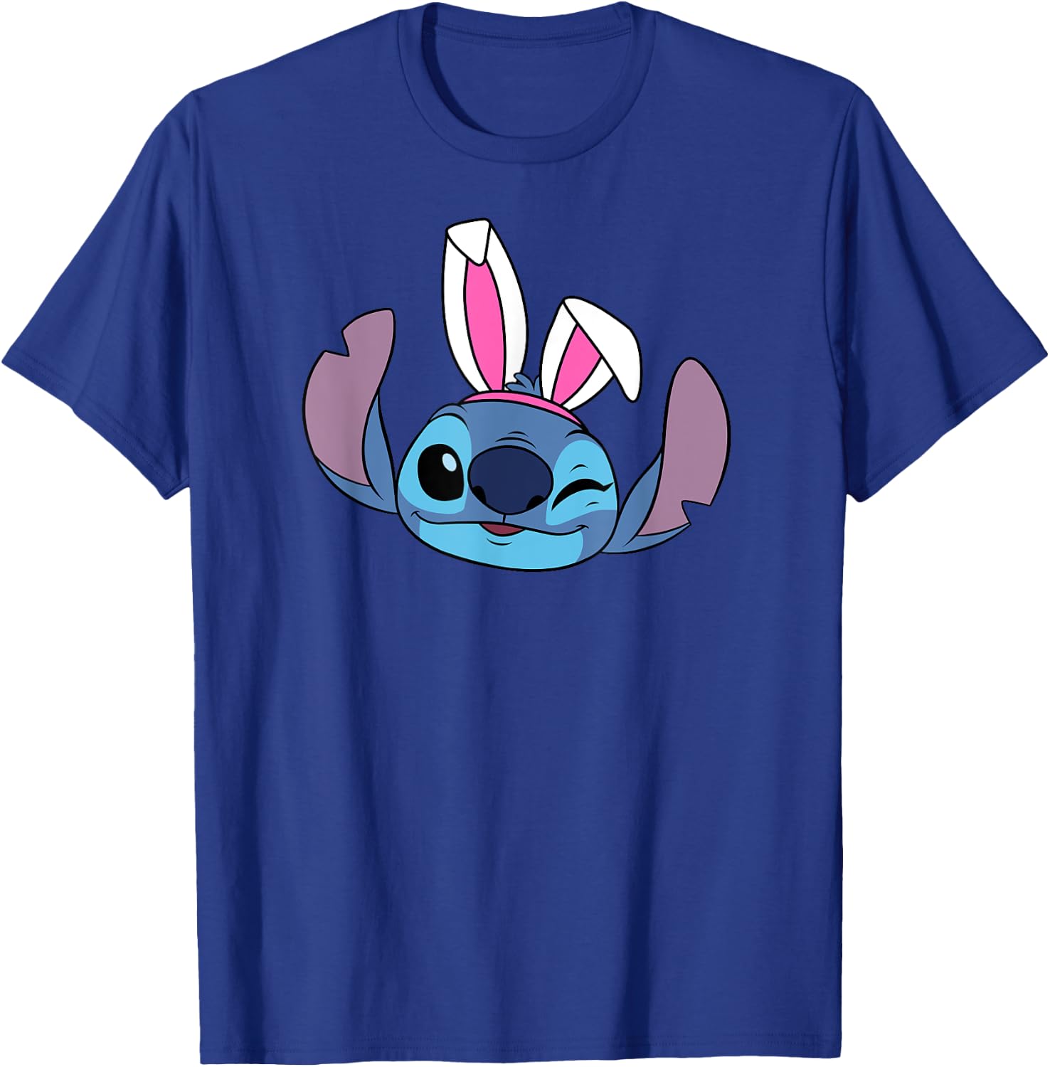 Amazon Essentials Disney Stitch Winking Spring Easter Bunny Ears T-Shirt - T-Shirt | Royal