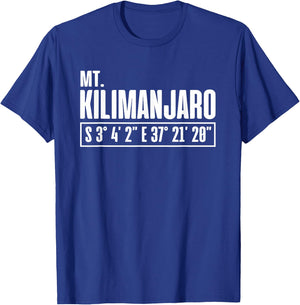 Mount Kilimanjaro Coordinates Hiking In Tanzania T-Shirt - T-Shirt | Royal