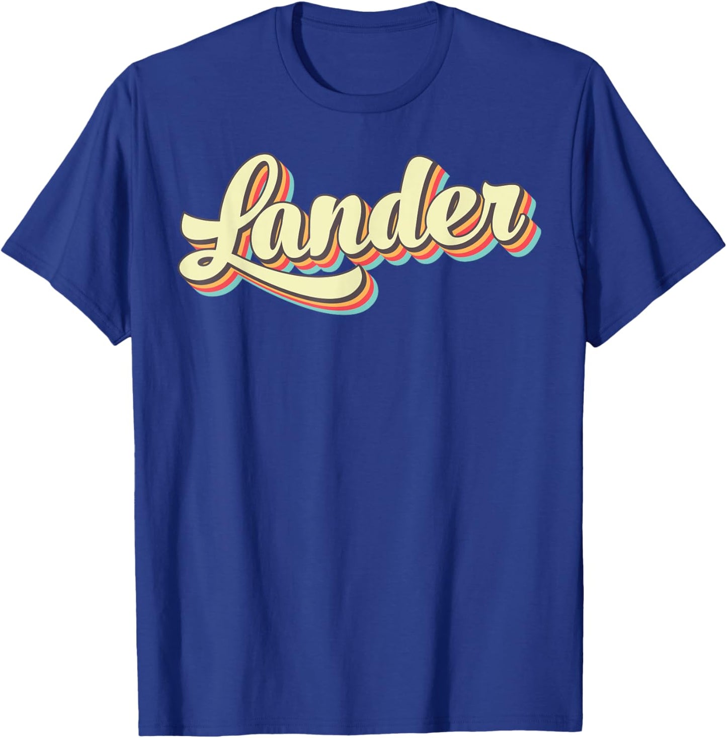 Lander Retro Art Baseball Font Vintage T-Shirt - T-Shirt | Royal