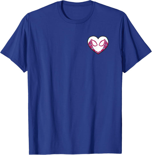 Marvel Spider-Gwen Ghost Spider Valentine’s Day Heart Mask T-Shirt - T-Shirt | Royal