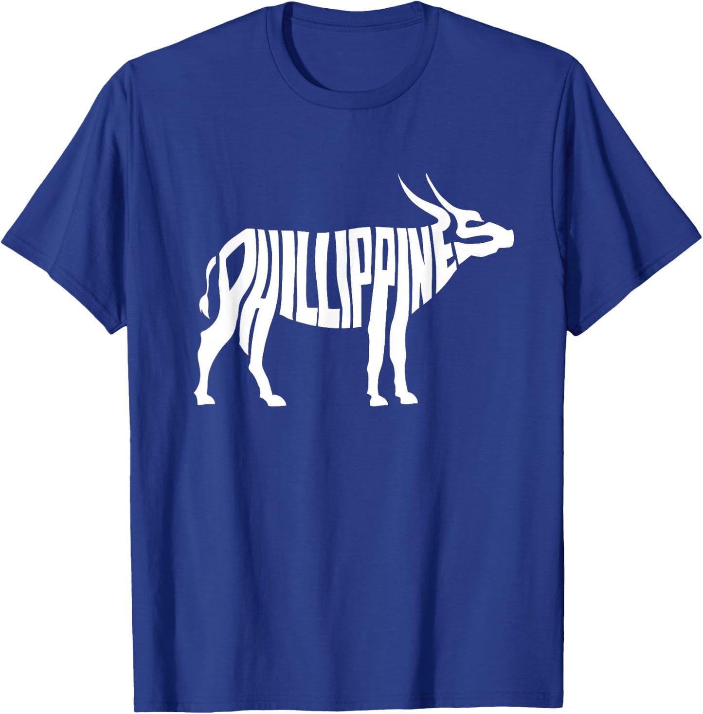 Philippines Carabao Water Buffalo Word Art - Funny Animal T-Shirt - T-Shirt | Royal