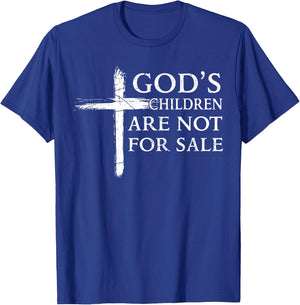 God's Children Are Not For Sale Cross Christian T-Shirt - T-Shirt | Royal