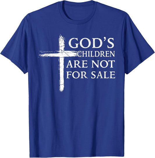 God's Children Are Not For Sale Cross Christian T-Shirt - T-Shirt | Royal
