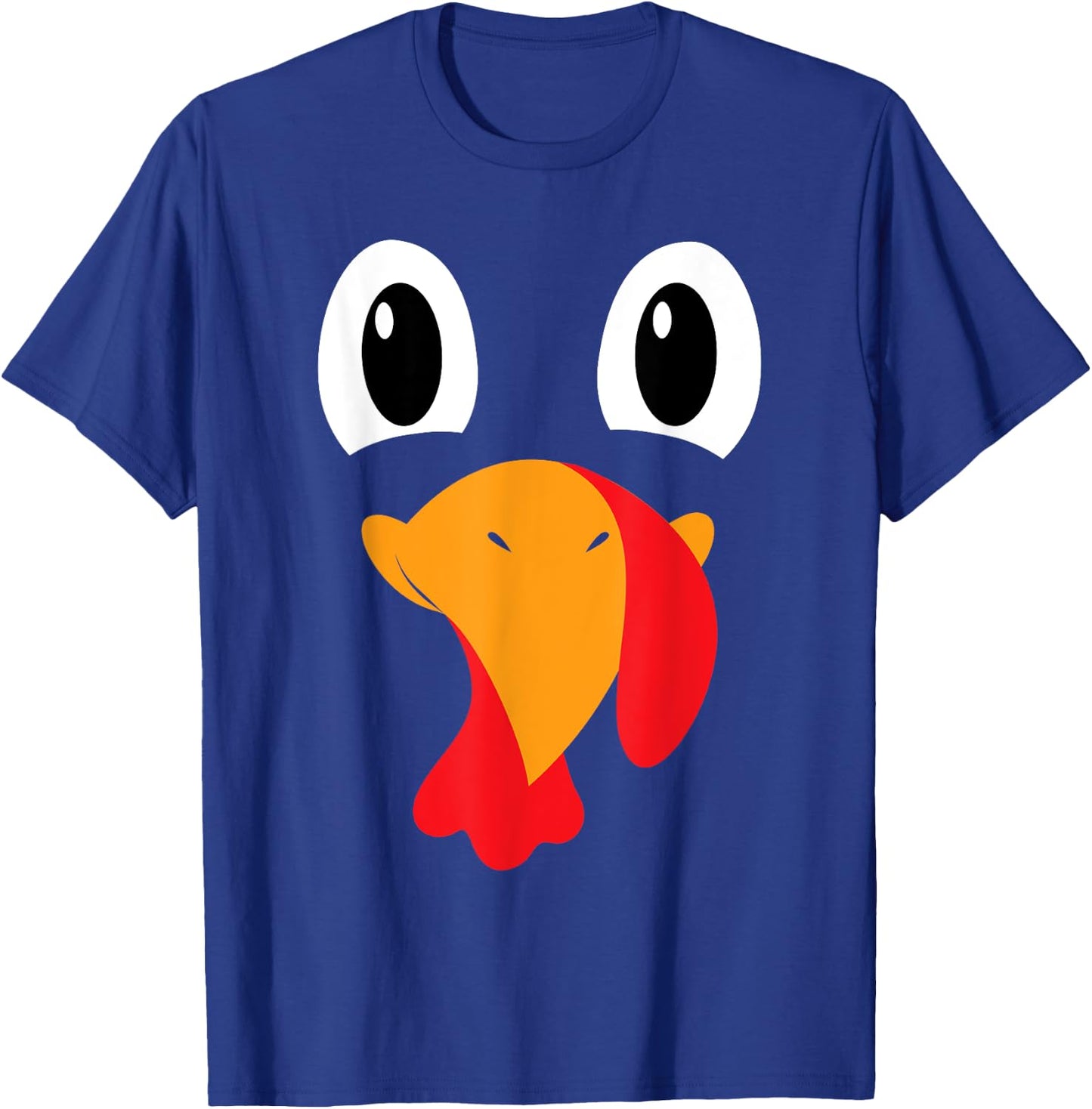 Turkey Face Kids Adult Funny Halloween Thanksgiving T-Shirt - T-Shirt | Royal