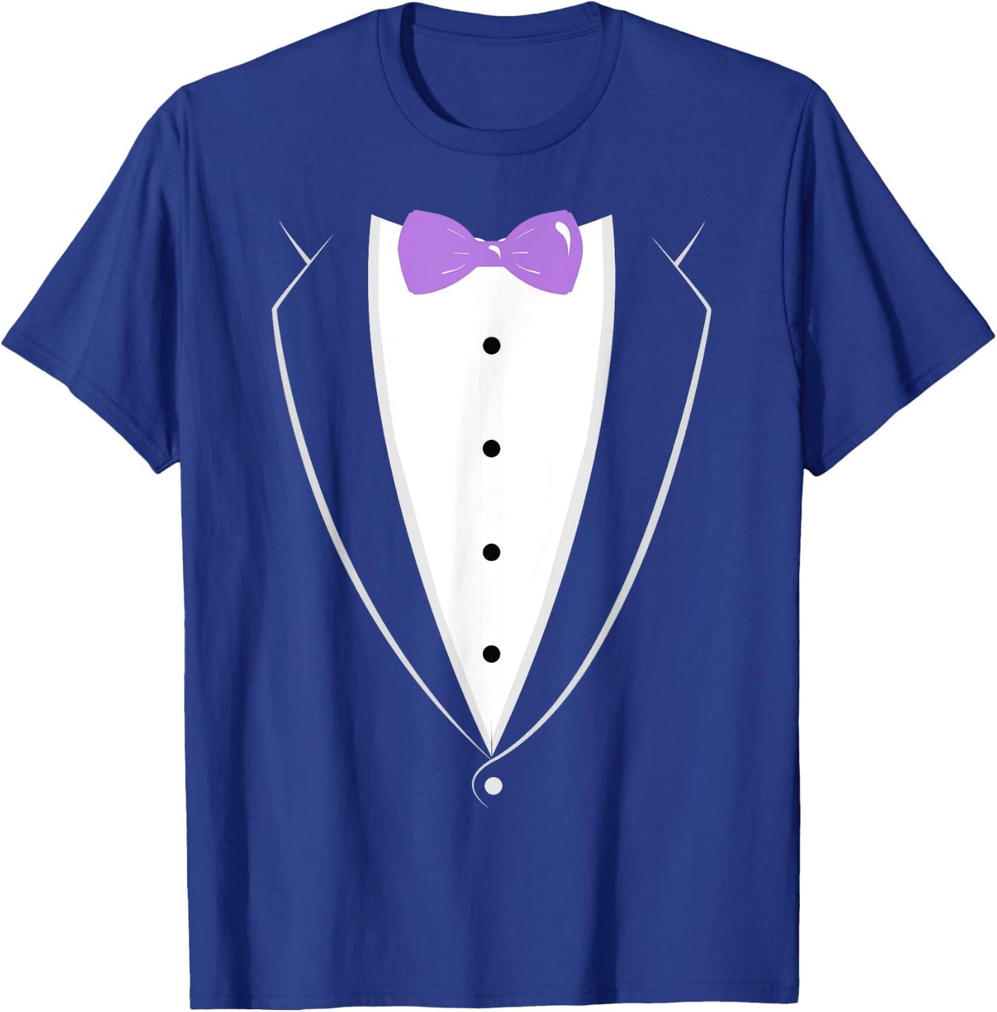 Black and White Tuxedo with Lavender Bow tie Novelty T Shirt T-Shirt - T-Shirt | Royal