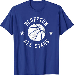 Bluffton Vintage All-Stars Retro 80s Basketball T-Shirt - T-Shirt | Royal