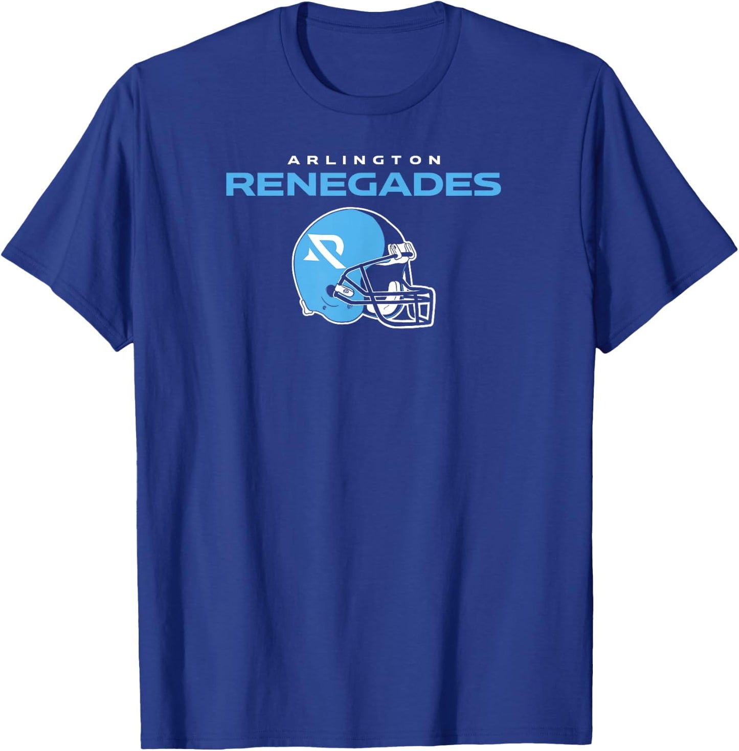 BreakingT Arlington Renegades UFL Vintage Helmet Black -Adults Short Sleeve Classic Fit Cotton Blend Small T-Shirt - T-Shirt | Royal