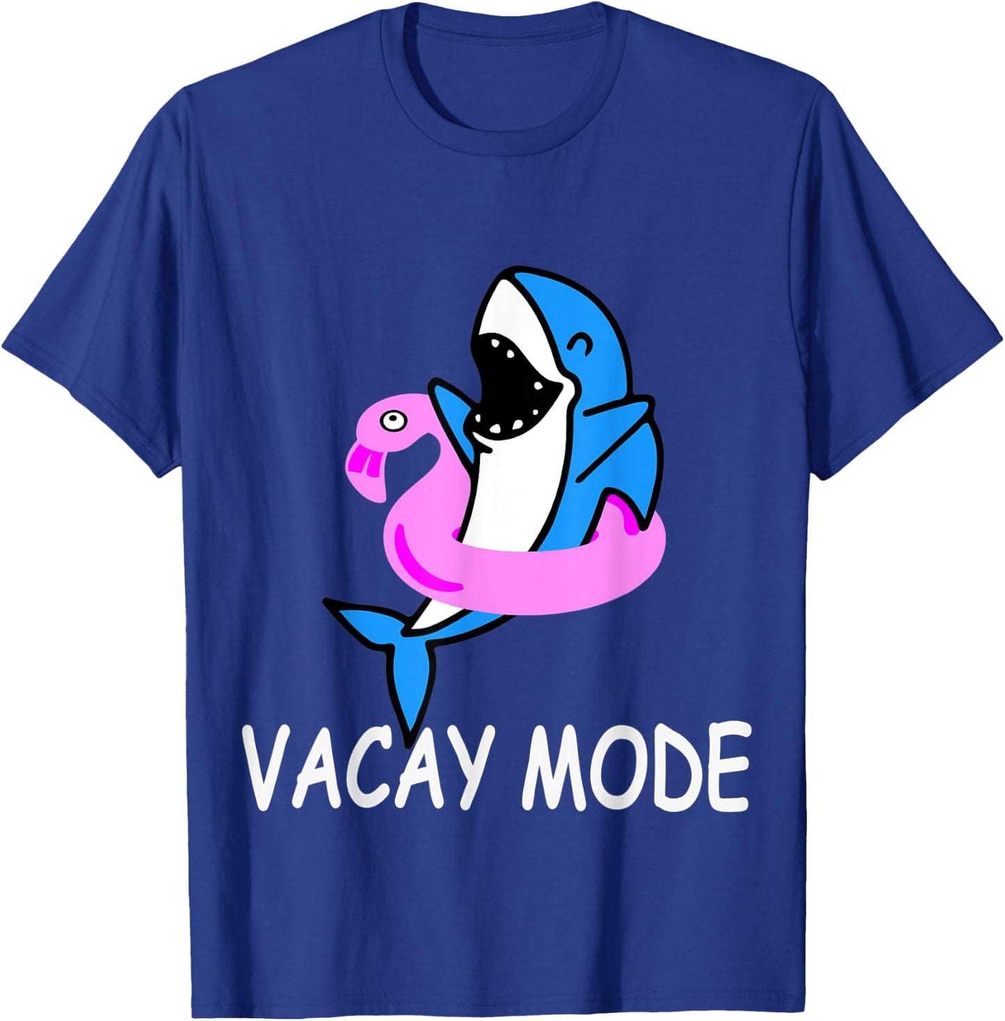 Vacay Mode Funny Cute Shark Summer Holiday Family Vacation T-Shirt - T-Shirt | Royal