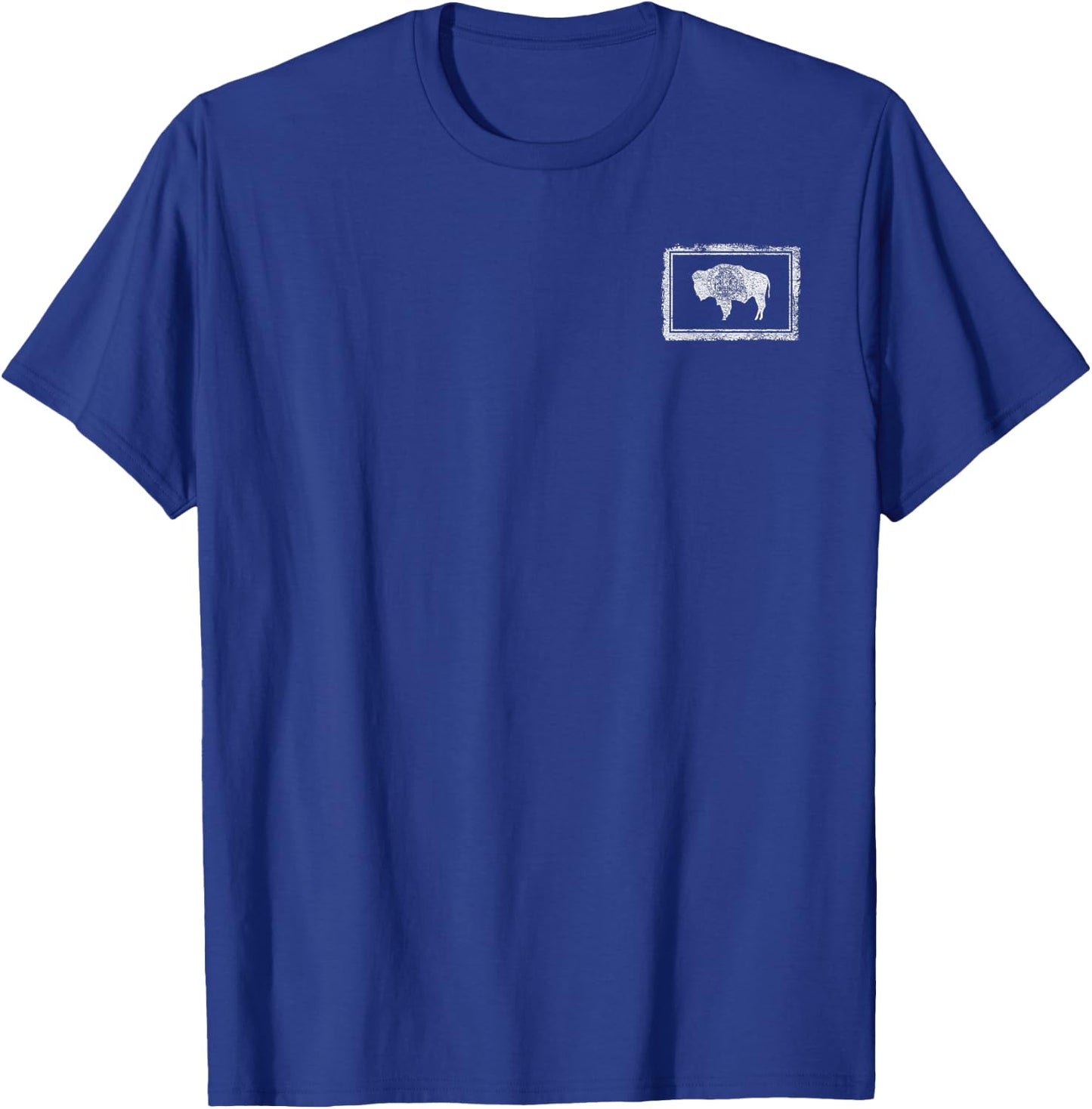 State of Wyoming Flag American Bison T-Shirt - T-Shirt | Royal