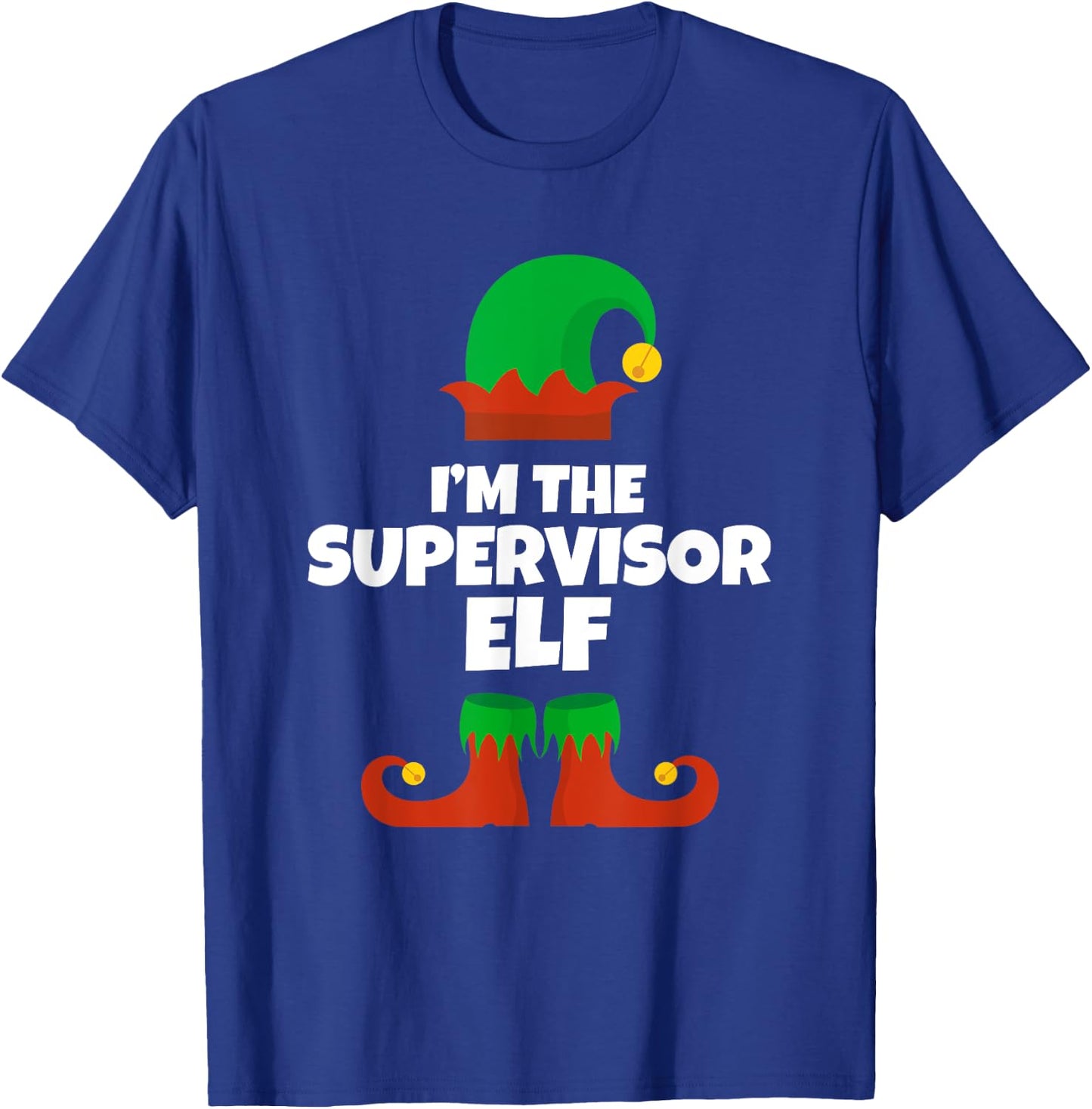 I'm The Supervisor Elf Family Pajama Christmas Funny T-Shirt - T-Shirt | Royal