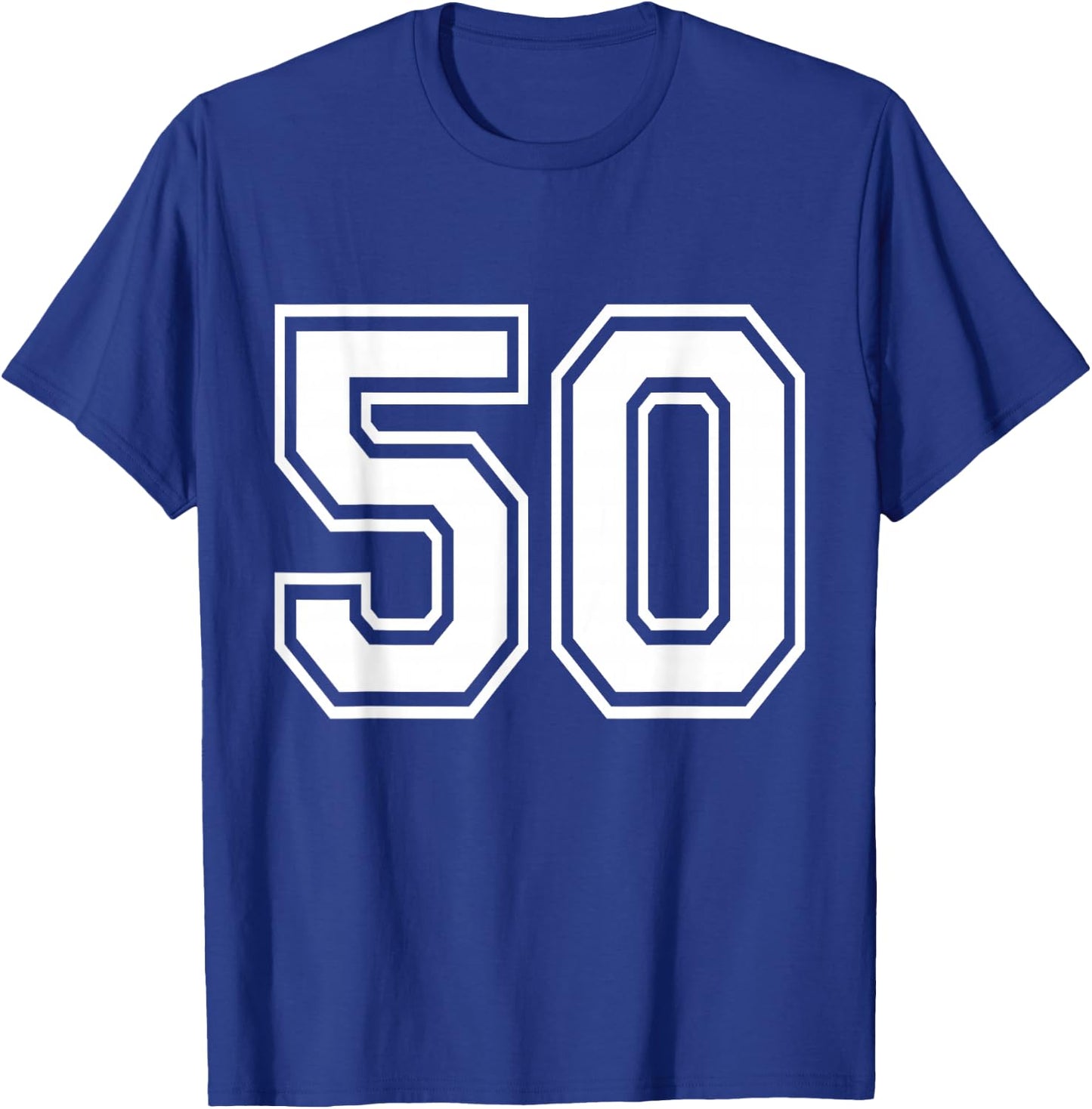 Number 50 Varsity Sports Team Jersey 50th Birthday 50 Years T-Shirt - T-Shirt | Royal