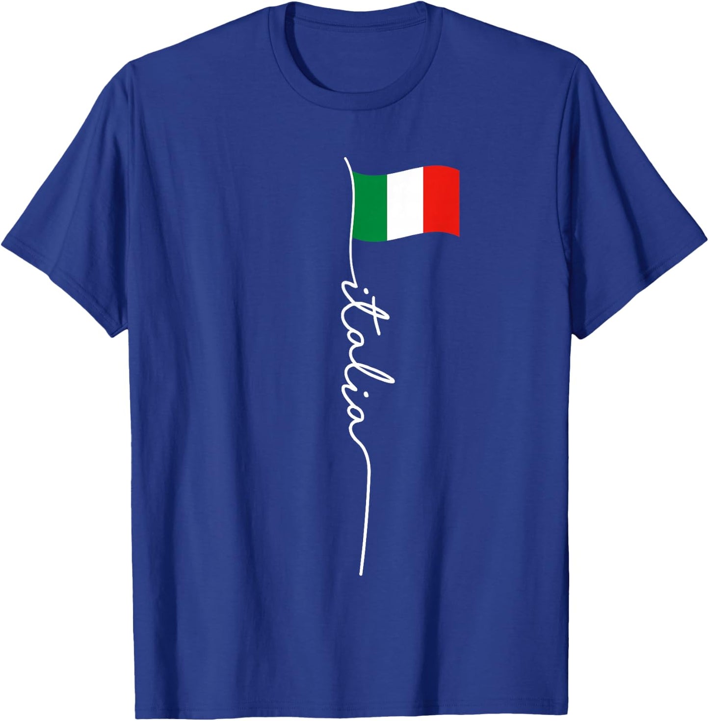 Italy Signature Flag Pole - Elegant Patriotic Italian Flag T-Shirt - T-Shirt | Royal