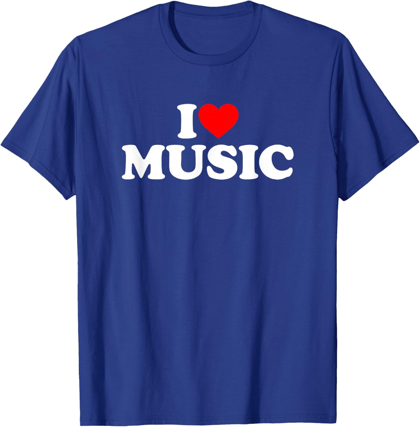 I Love Music Shirt Music Lover Shirt I Heart Music T-Shirt - T-Shirt | Royal