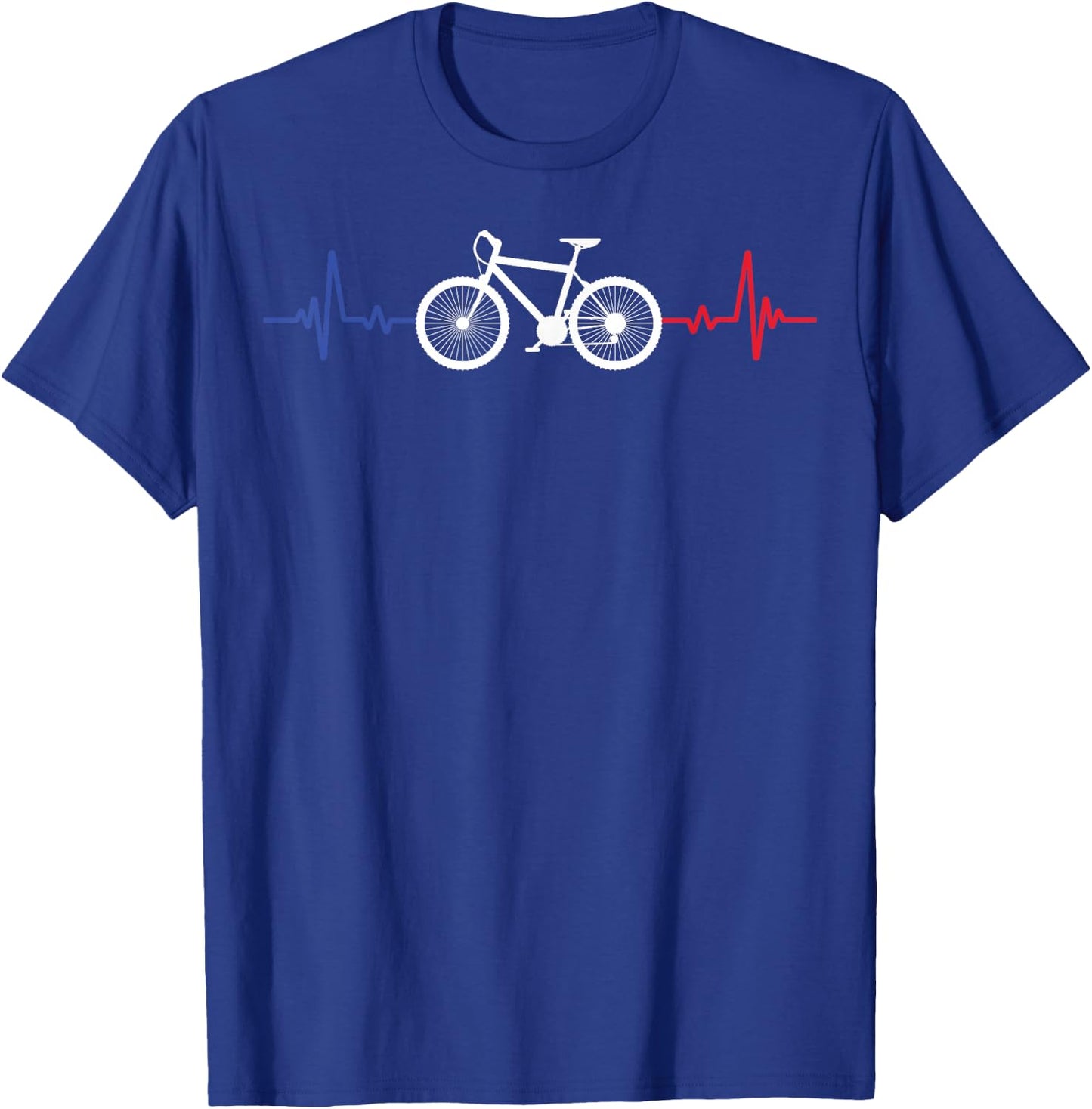 Bicycle Bike Cyclism Cycling Mtb Heartbeat Humour T-Shirt - T-Shirt | Royal