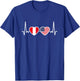Peru USA Heartbeat Flag American Peruvian T-Shirt - T-Shirt | Royal