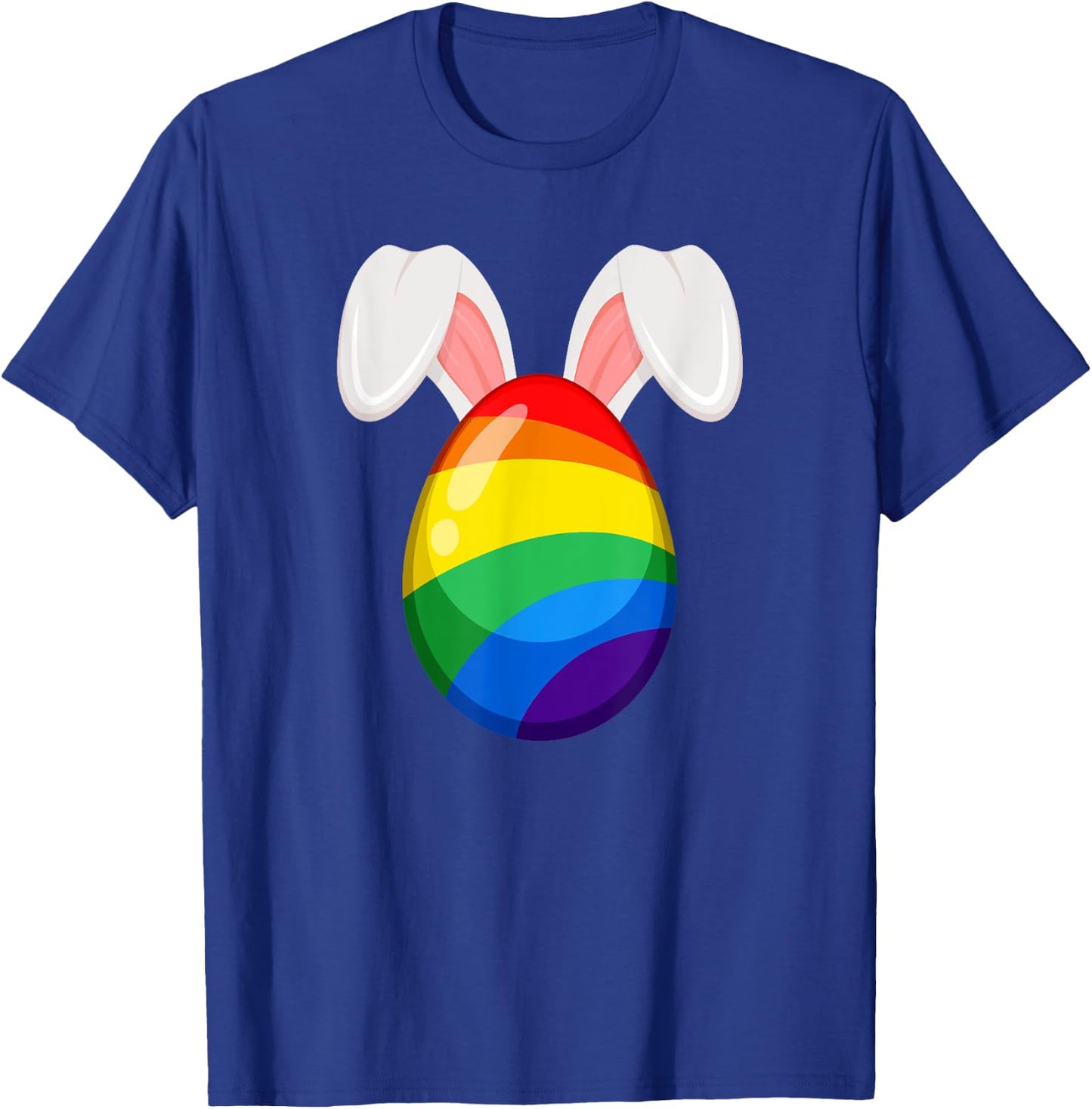 Gay Easter Bunny Ears Rainbow Egg LGBTQ Pride T-Shirt - T-Shirt | Royal