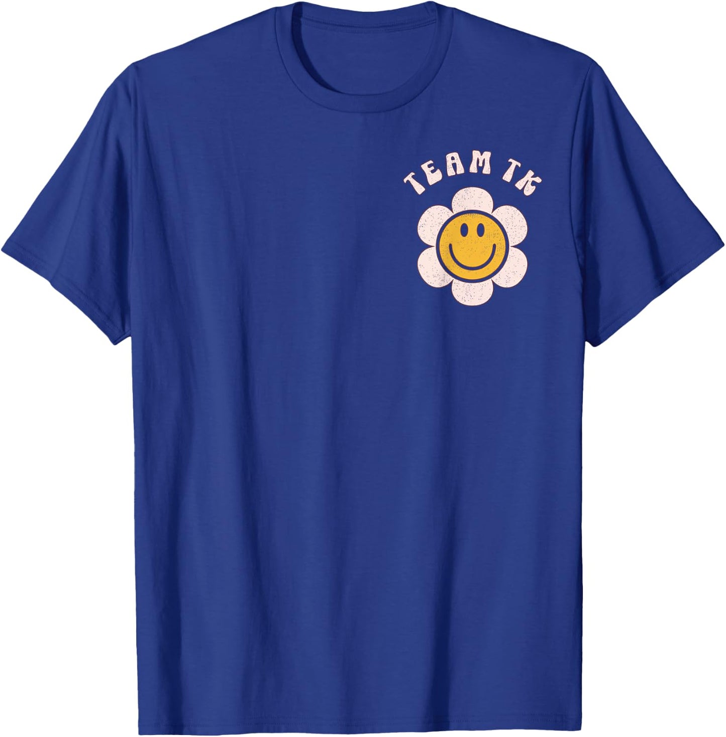 Team TK Retro Teacher Daisy Colorful - TK School Back Design T-Shirt - T-Shirt | Royal