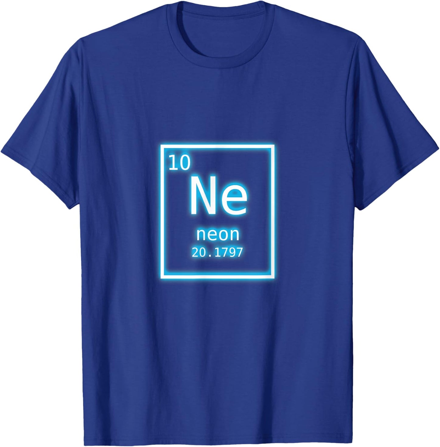 Neon Element Shirt Blue Periodic Table Nerd Funny Retro Gift T-Shirt - T-Shirt | Royal