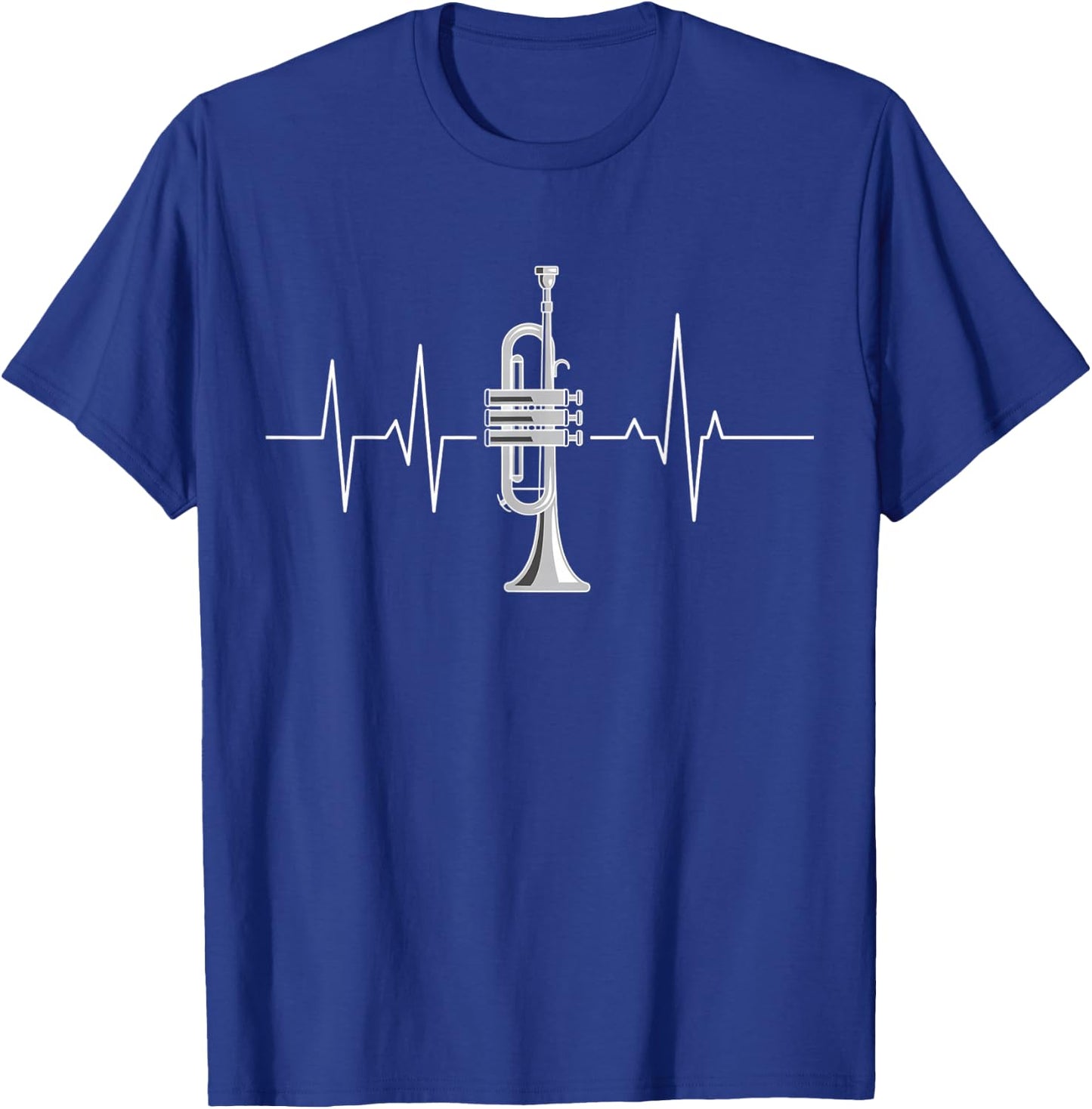 Trumpet Heartbeat Design for Kids Brass Band Music Lovers T-Shirt - T-Shirt | Royal