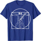 Da Vinci Vitruvian Man Playing the Guitar Rocker Parody T-Shirt - T-Shirt | Royal