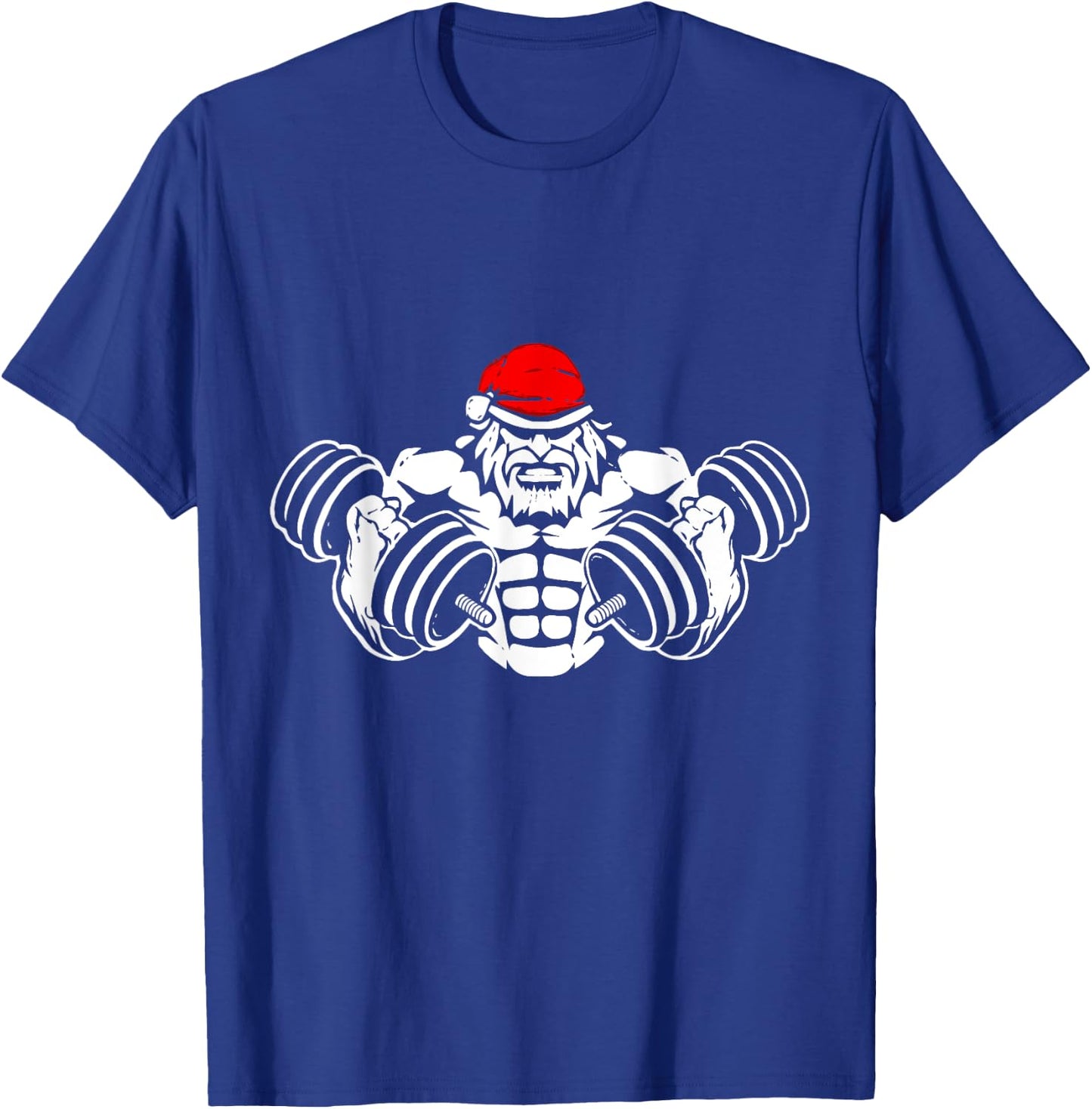 Funny Christmas Santa - Workout Gym Rat Xmas Humor T-Shirt - T-Shirt | Royal