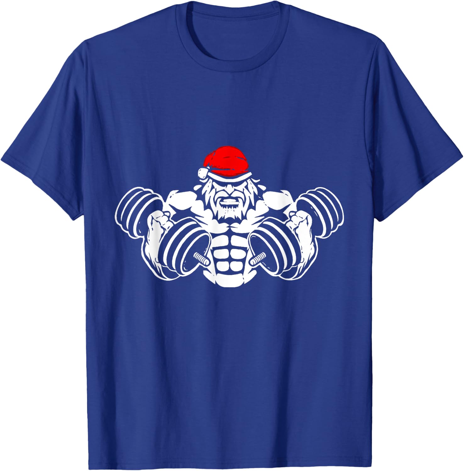 Funny Christmas Santa - Workout Gym Rat Xmas Humor T-Shirt - T-Shirt | Royal