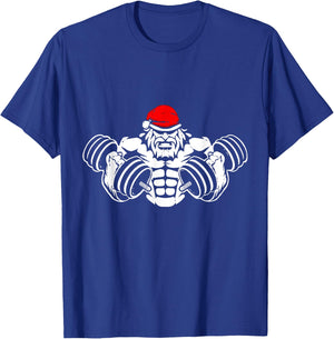 Funny Christmas Santa - Workout Gym Rat Xmas Humor T-Shirt - T-Shirt | Royal