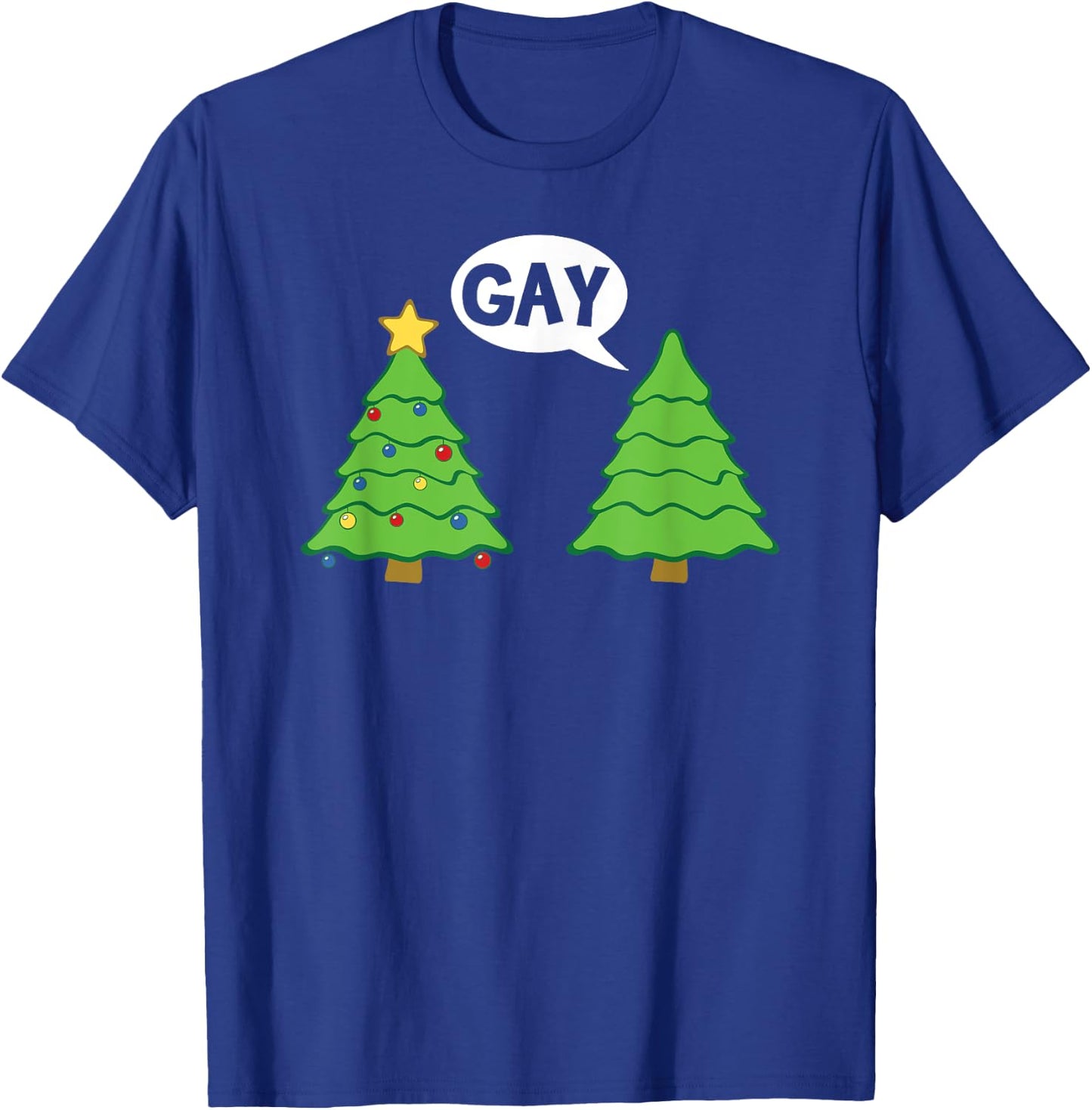 Gay Christmas Tree Funny Xmas Holiday Bisexual Pride T-Shirt - T-Shirt | Royal