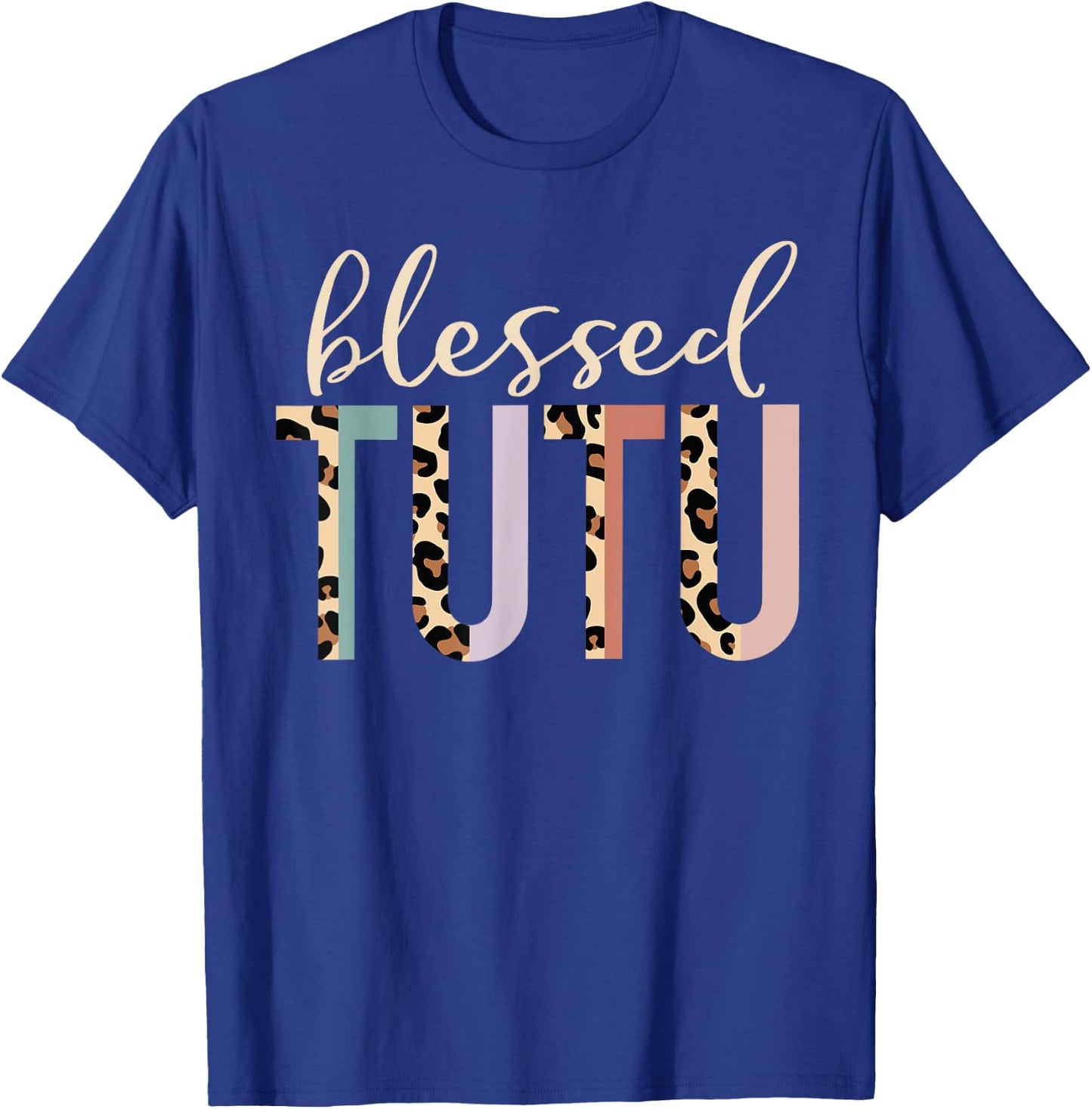 Blessed Tutu Cute Leopard Print T-Shirt - T-Shirt | Royal