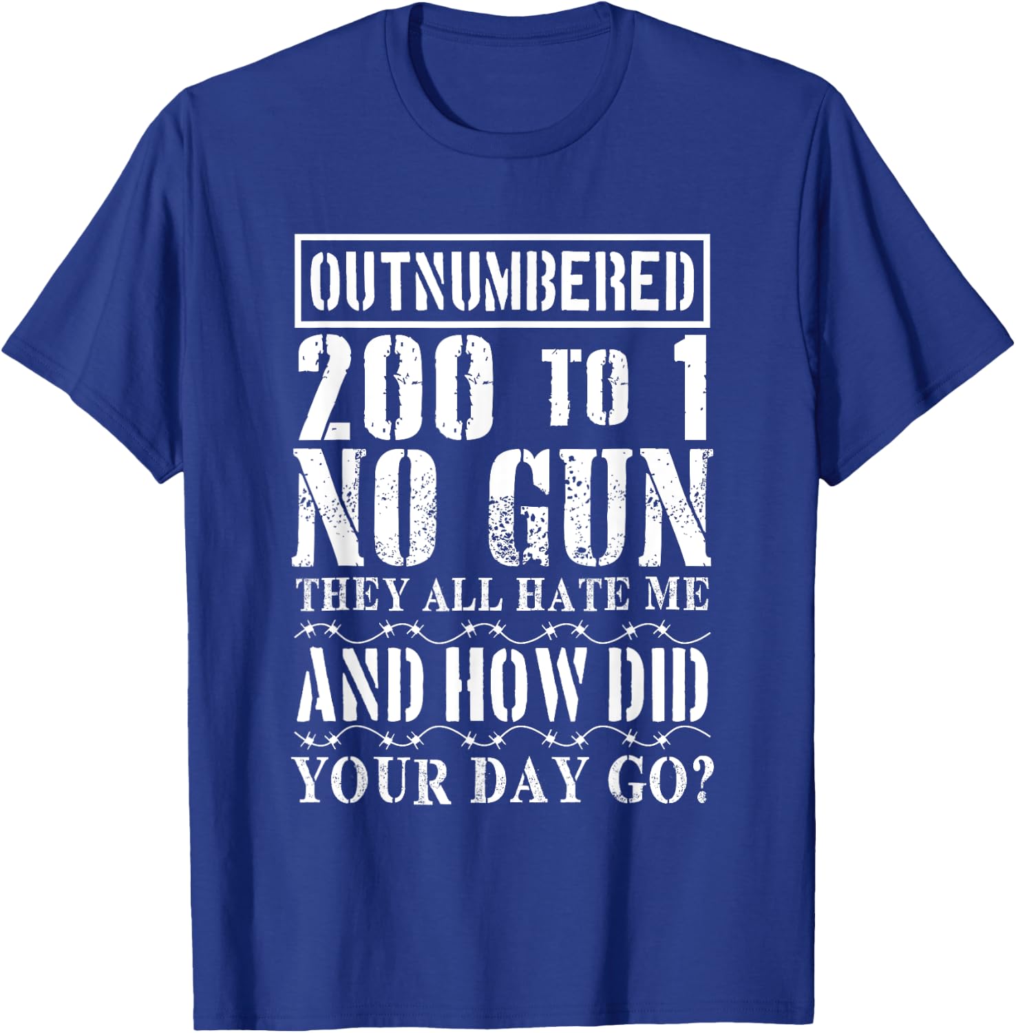 Corrections Officer T Shirt Funny Outnumbered 200 to 1 T-Shirt - T-Shirt | Royal
