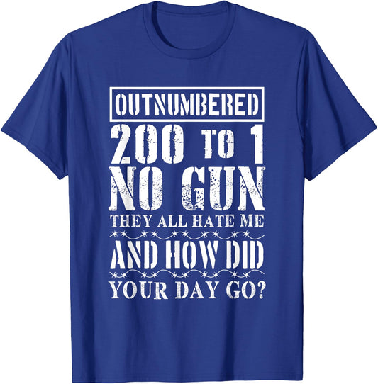 Corrections Officer T Shirt Funny Outnumbered 200 to 1 T-Shirt - T-Shirt | Royal