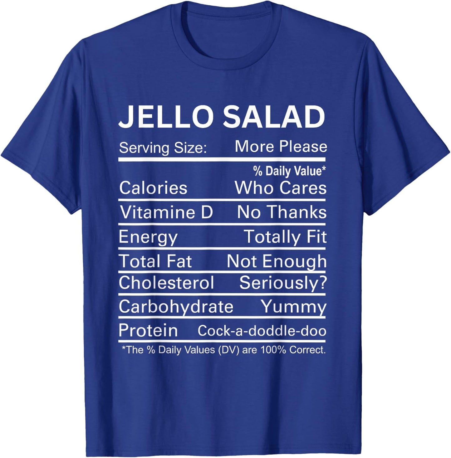 Thanksgiving Christmas Jello Salad Nutrition Food Fact T-Shirt - T-Shirt | Royal