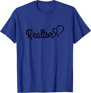 Realtor Real Estate Agent Heart House Rent Broker Gift T-Shirt - T-Shirt | Royal