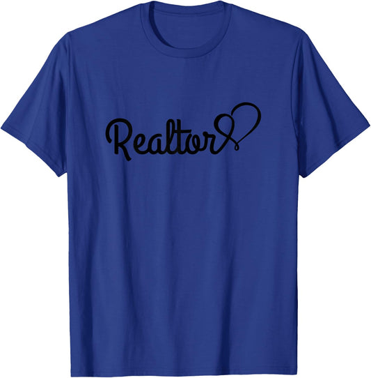 Realtor Real Estate Agent Heart House Rent Broker Gift T-Shirt - T-Shirt | Royal