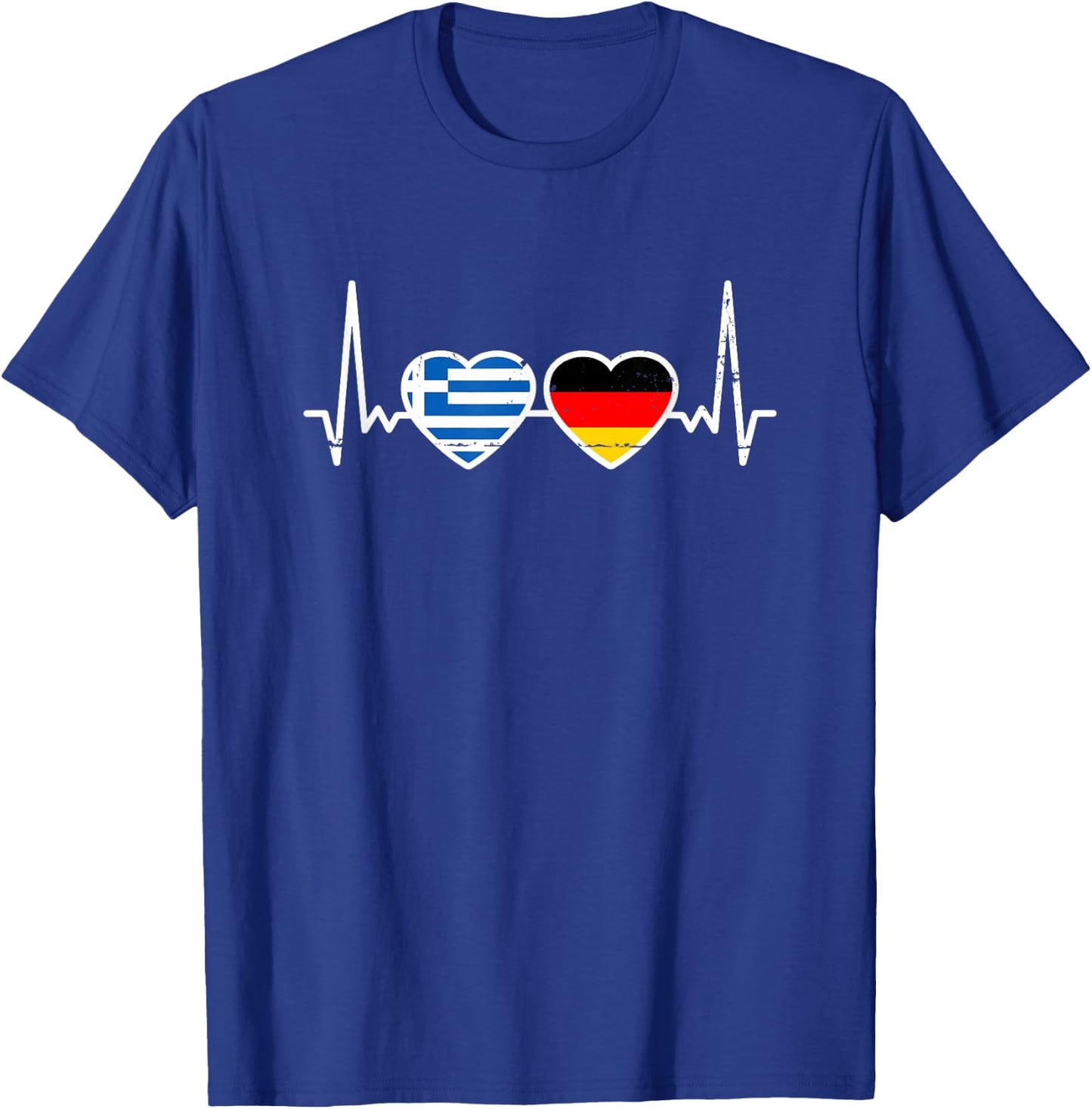 Griechenland Deutschland Herzschlag Flagge Deutsch Grieche T-Shirt - T-Shirt | Royal