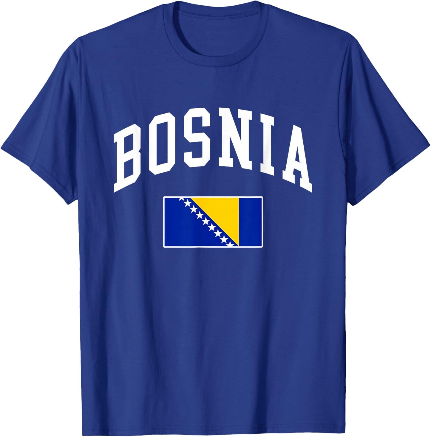 Bosnia and Herzegovina Flag Retro Vintage Classic Graphic T-Shirt - T-Shirt | Royal